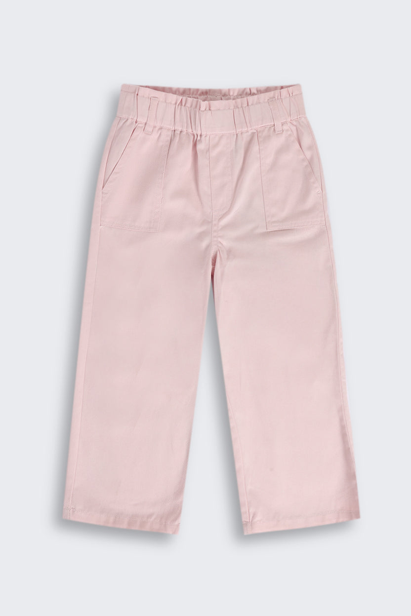 Pink Solid Pant for Girls - Image 2