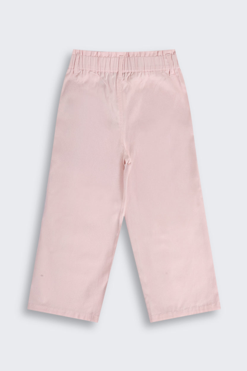 Pink Solid Pant for Girls - Image 3