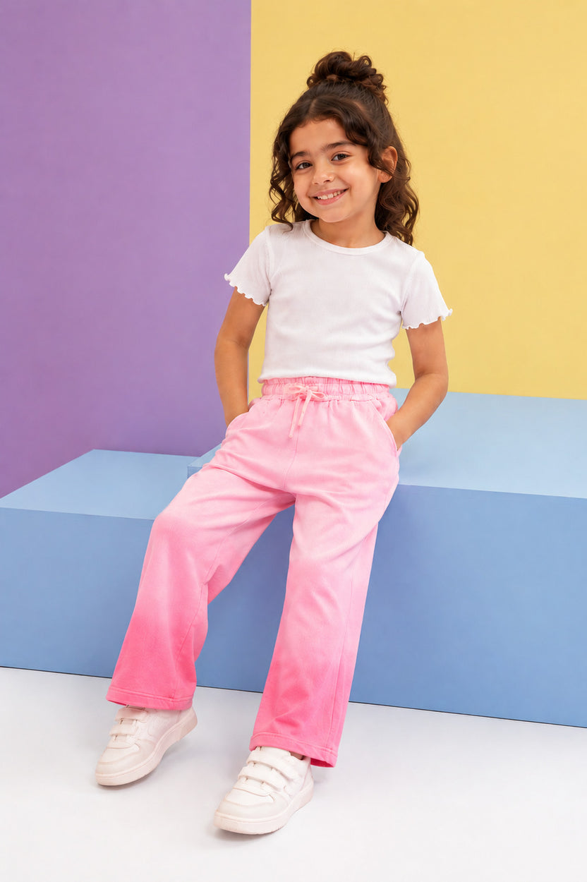 Pink Ombre Wide-Leg Track Pant - Image 1