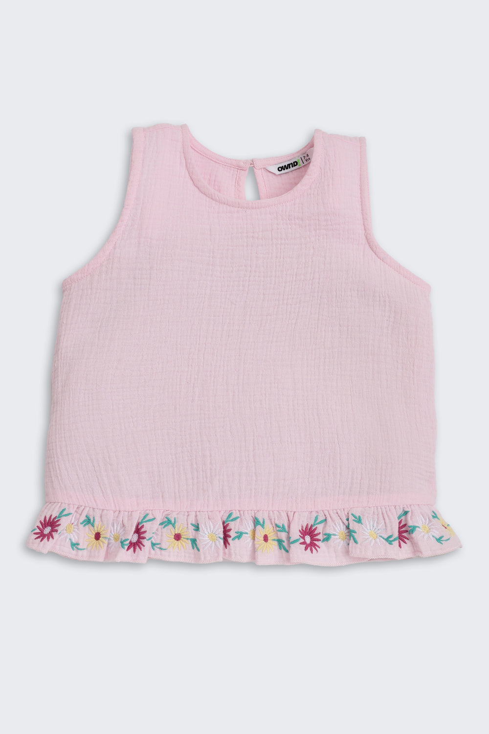 Pink Embroidered Regular Fit Co-ord Set for Girls - Image 3