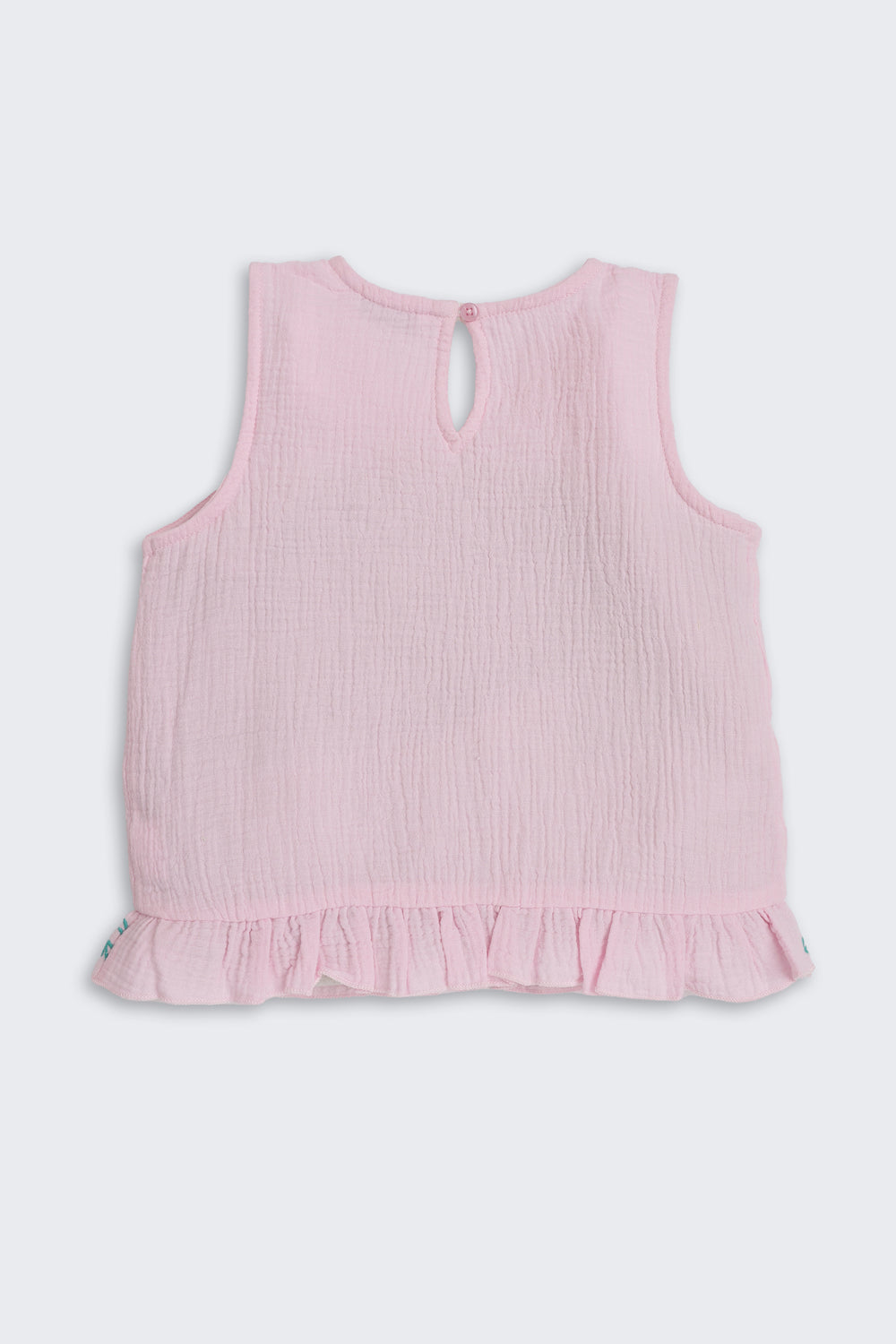 Pink Embroidered Regular Fit Co-ord Set for Girls - Image 4