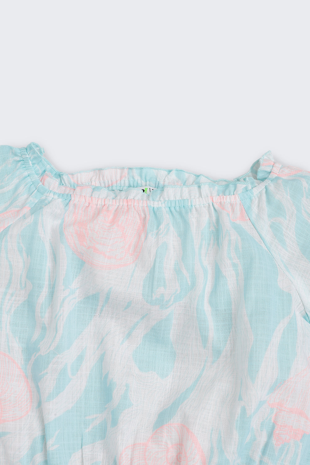 Light Blue Shell Print Regular Fit Co-ord Set for Girls - Image 5
