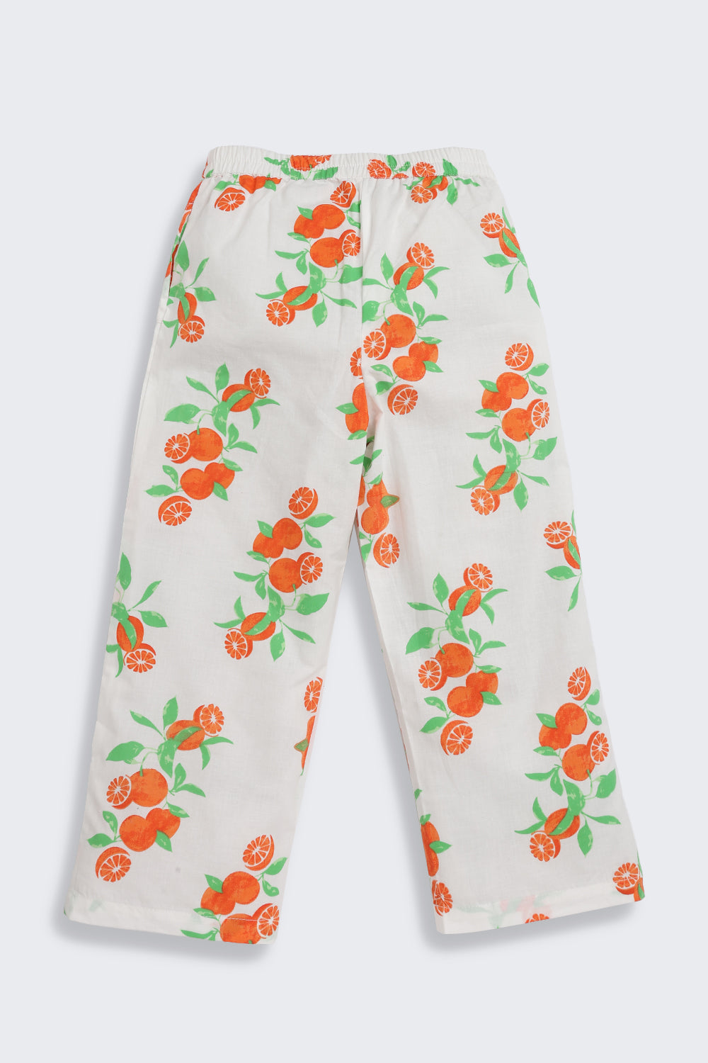 Off White Fruits Printed Regular Fit Co-ord Set for Girls - Image 5