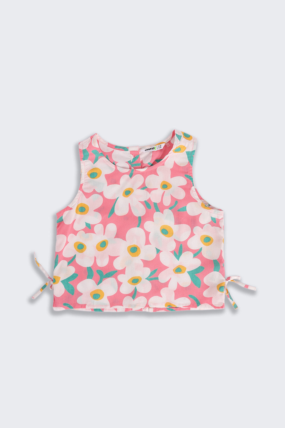Coral Floral Printed Regular Fit Co-ord Set for Girls - Image 3