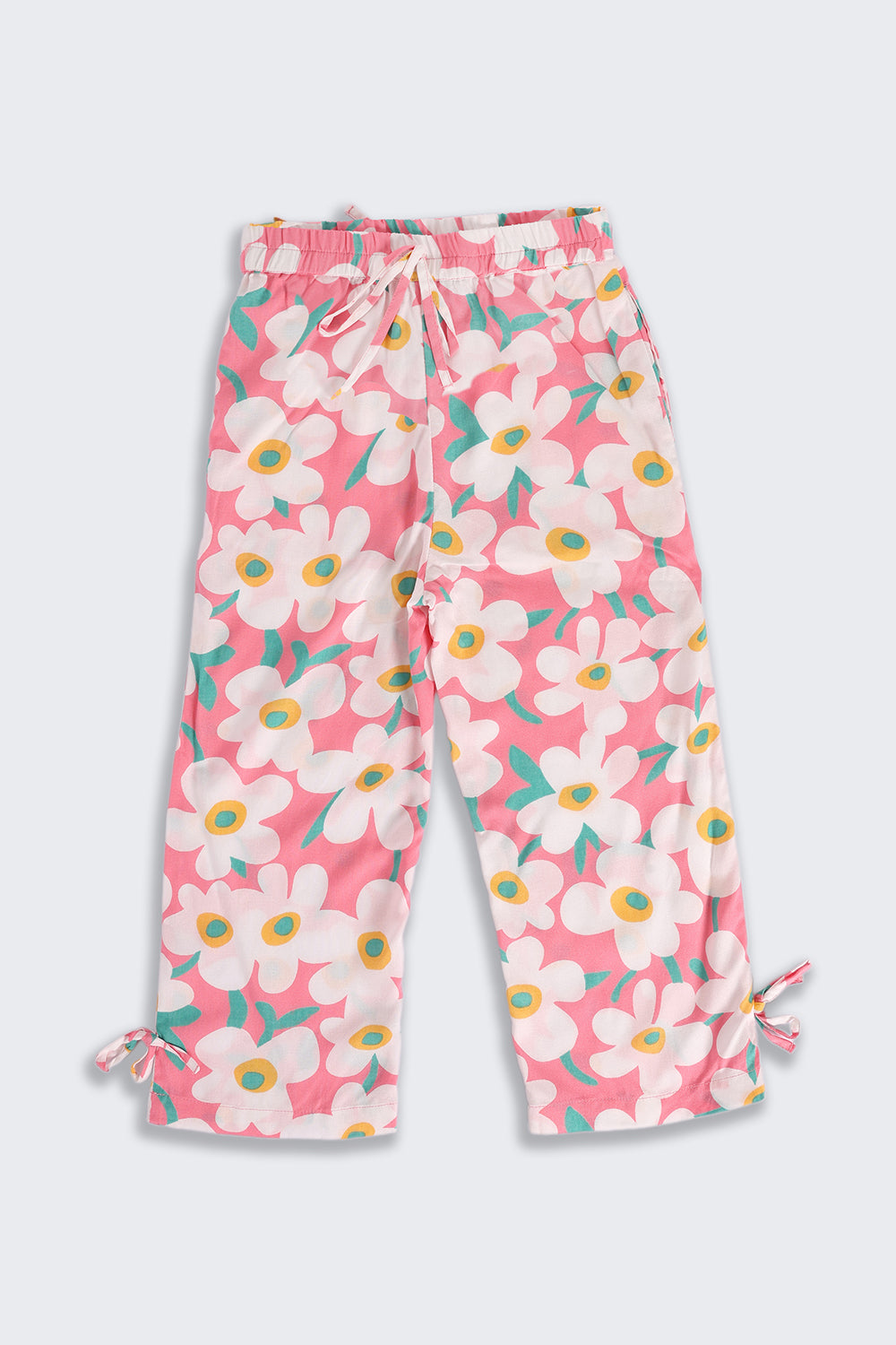 Coral Floral Printed Regular Fit Co-ord Set for Girls - Image 5