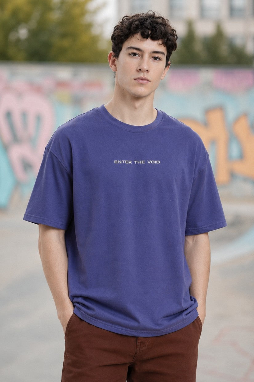 Blue Back Graphic Oversized Fit T-Shirt for Men - Image 1
