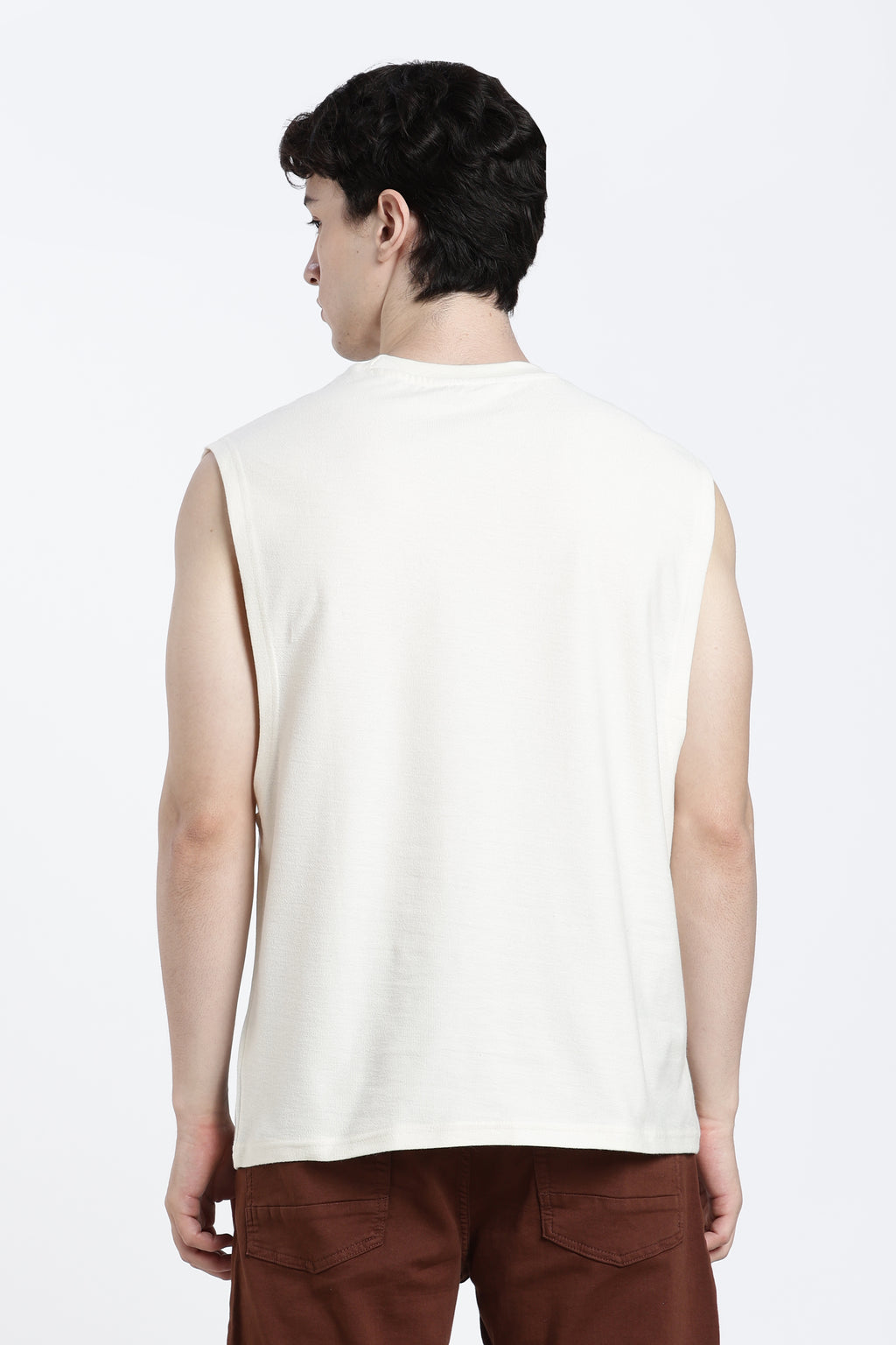 White Graphic Oversized Fit T-Shirt for Men - Image 5