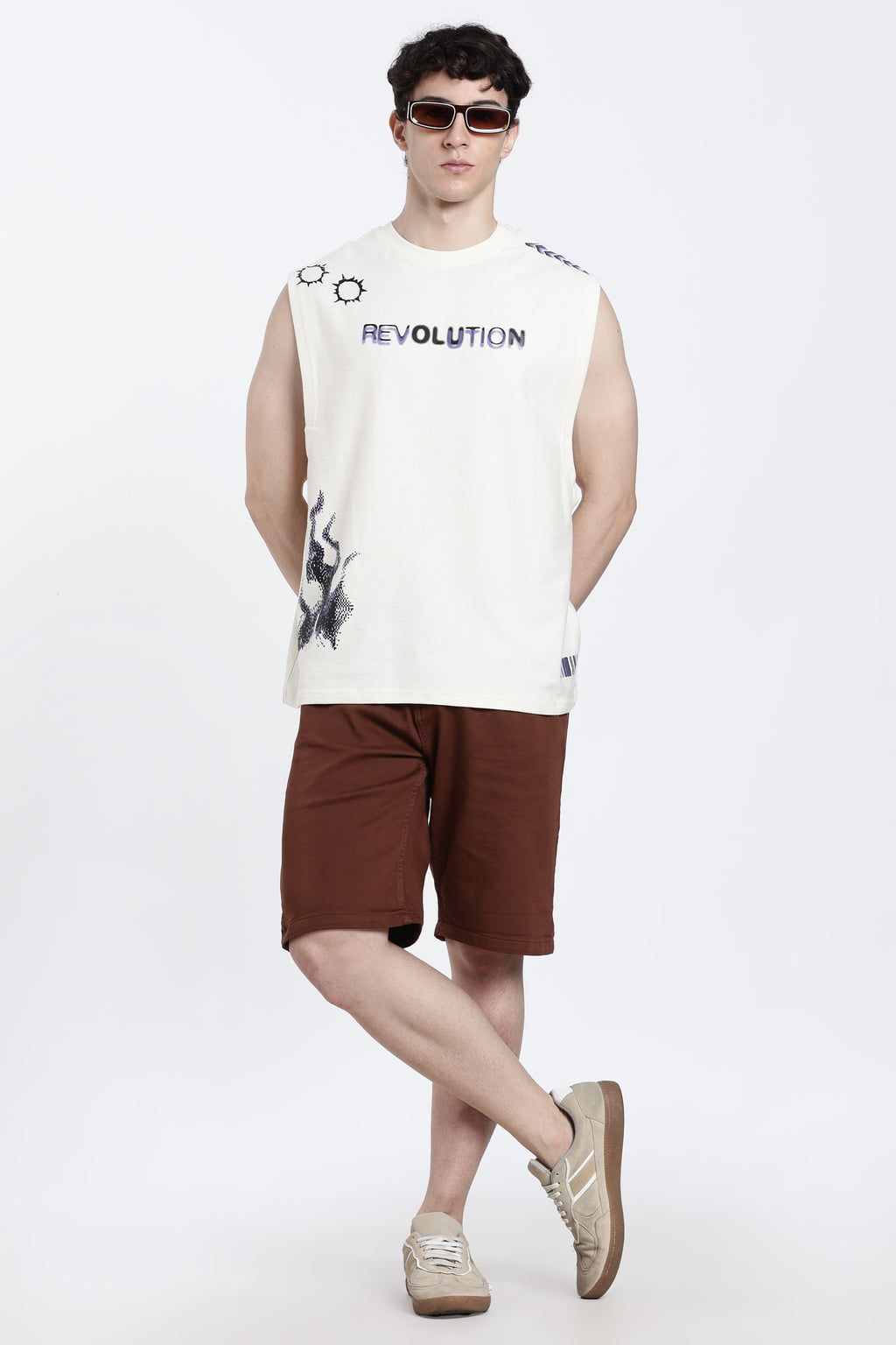 White Graphic Oversized Fit T-Shirt for Men - Image 6