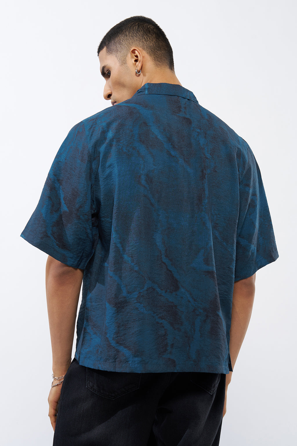 Teal All - Over Printed Regular Fit Shirt for Men - Image 5