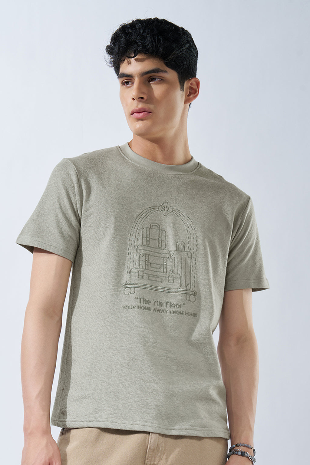 Sage Green Graphic T-Shirt for Men - Image 2