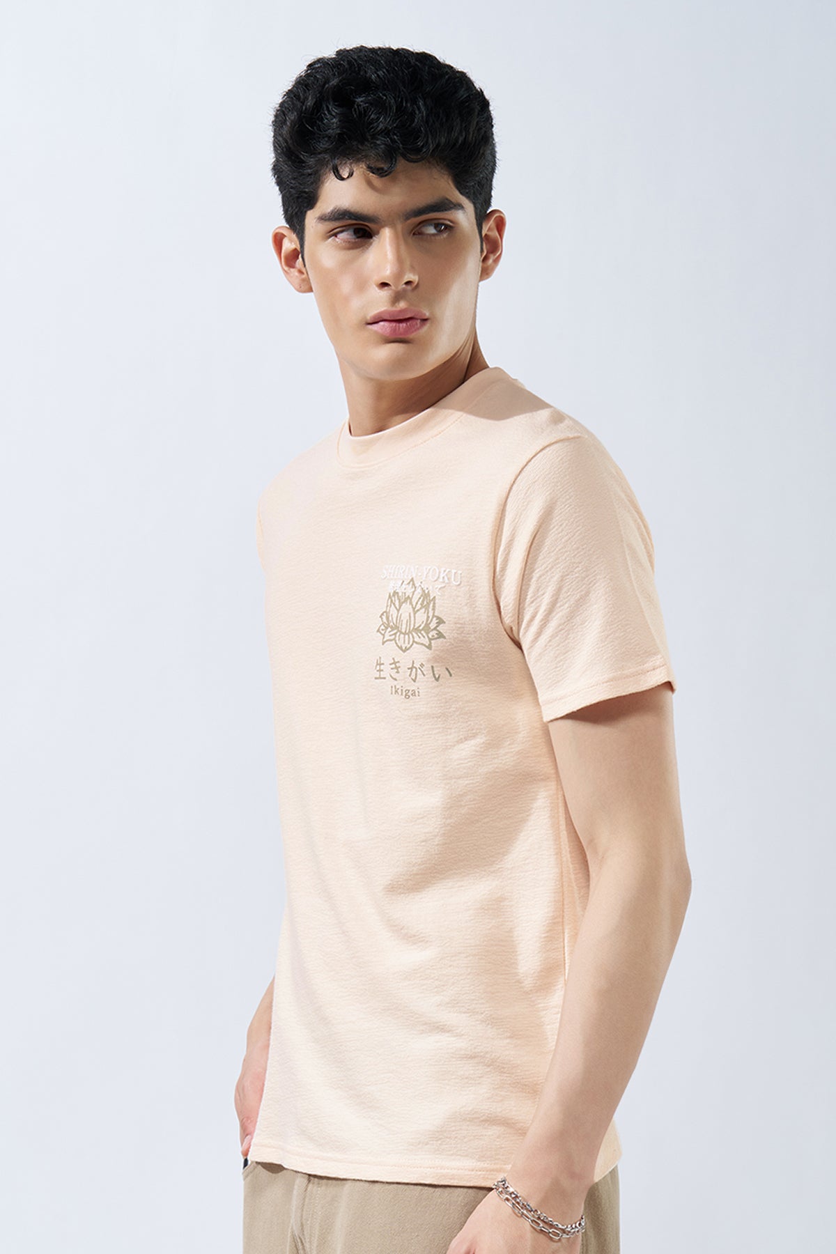 Peach Chest Graphic T-Shirt for Men - Image 4