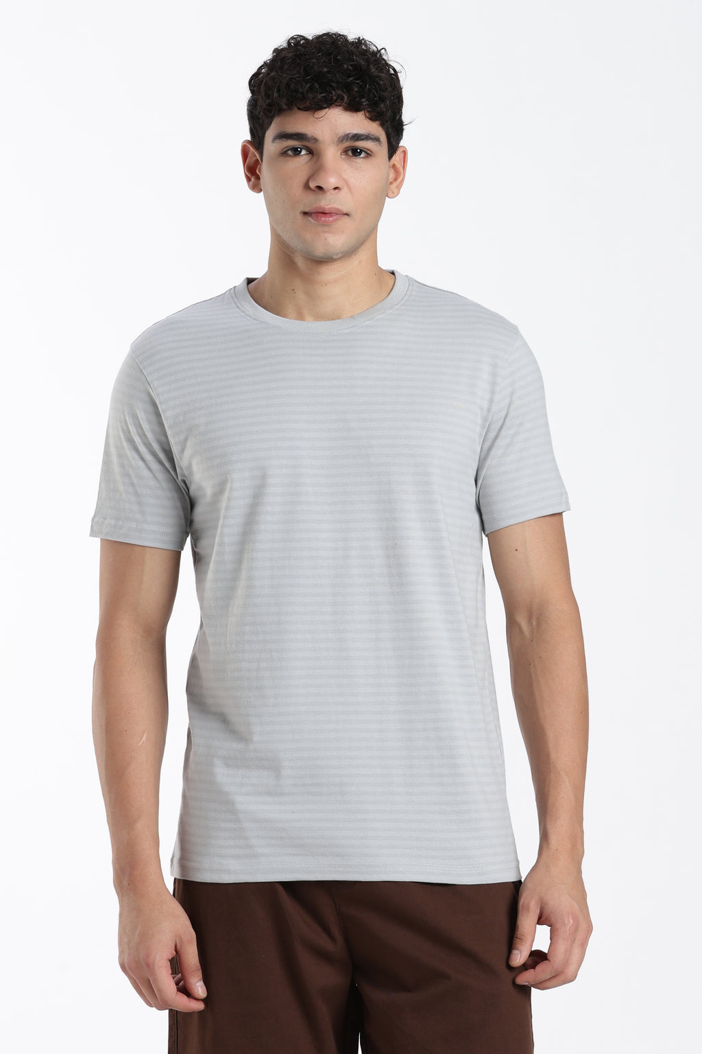 Blue Textured Regular Fit T-Shirt for Men - Image 2