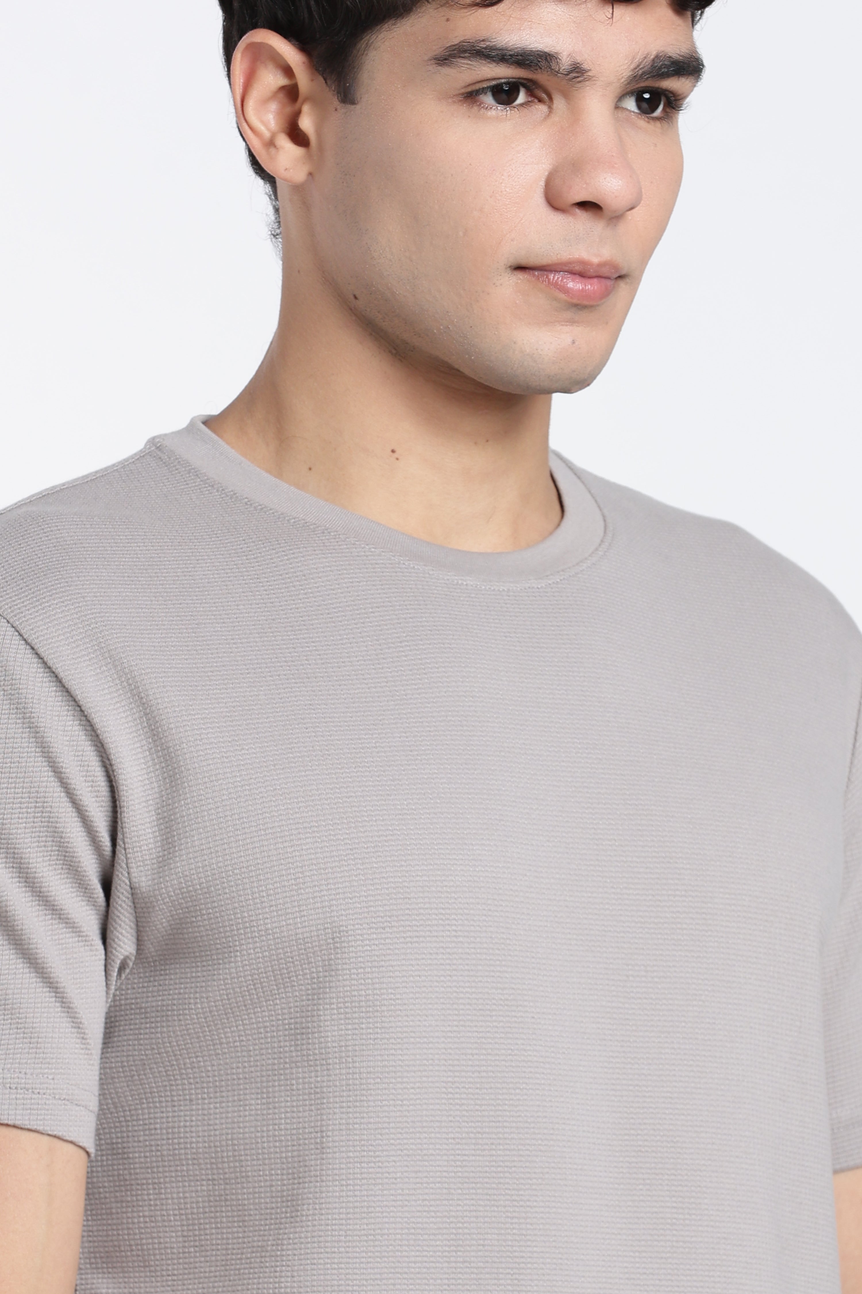 Grey Regular Fit T-Shirt for Men - Image 3