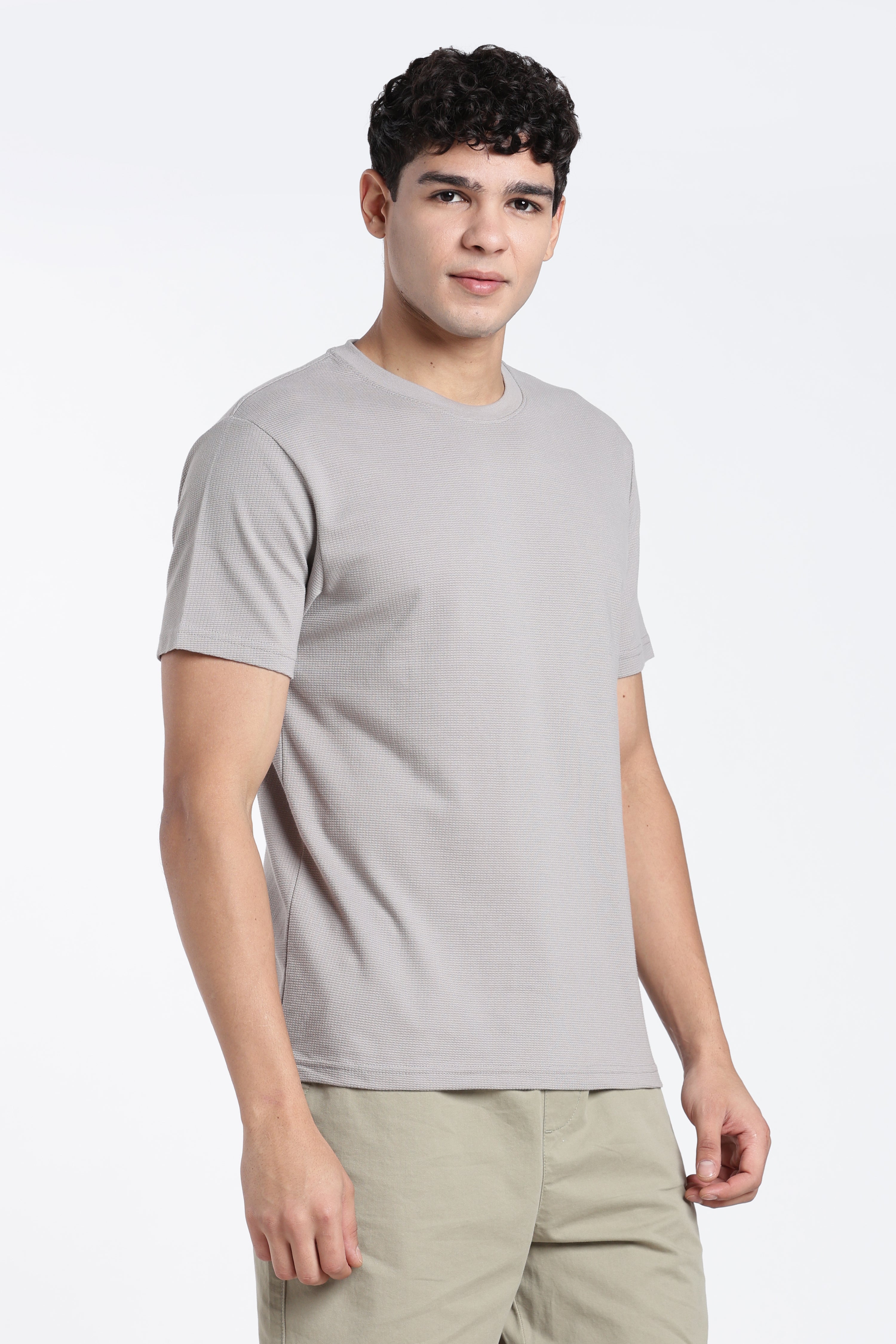 Grey Regular Fit T-Shirt for Men - Image 4