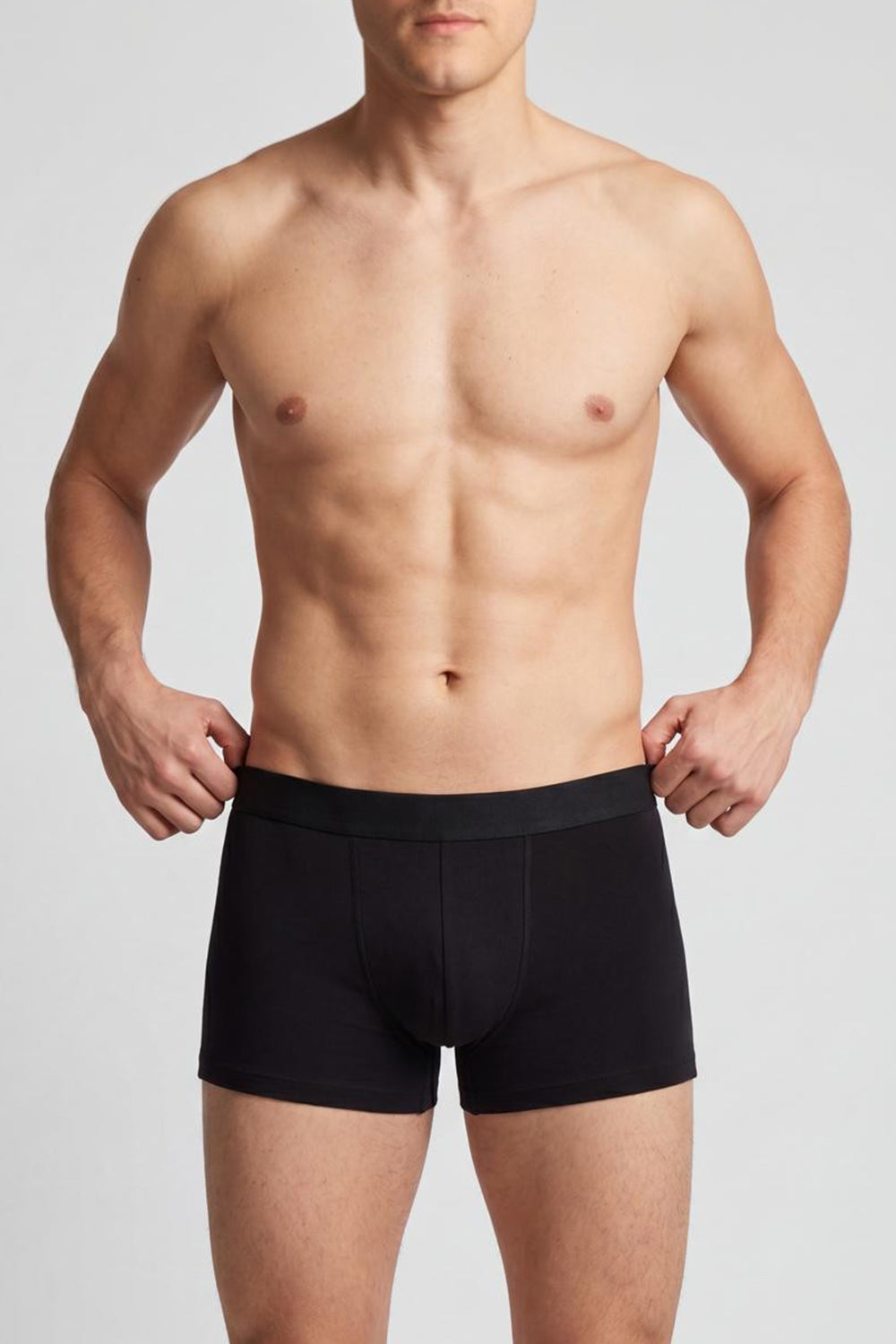 Charcoal and Black Solid Cotton Blend Pack of 2 Trunks for Men - Image 3