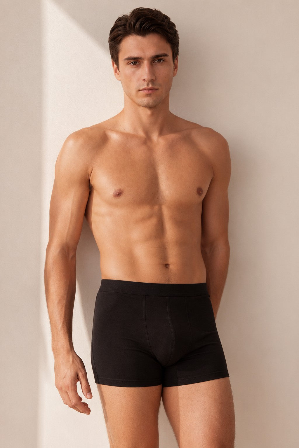 Black Mid Rise Regular Fit Pack fo 2 Trunks For Men - Image 1