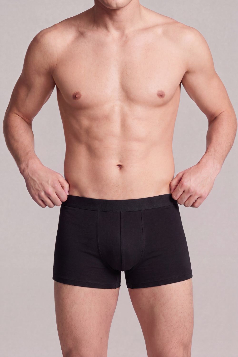 Black Mid Rise Regular Fit Pack fo 2 Trunks For Men - Image 3