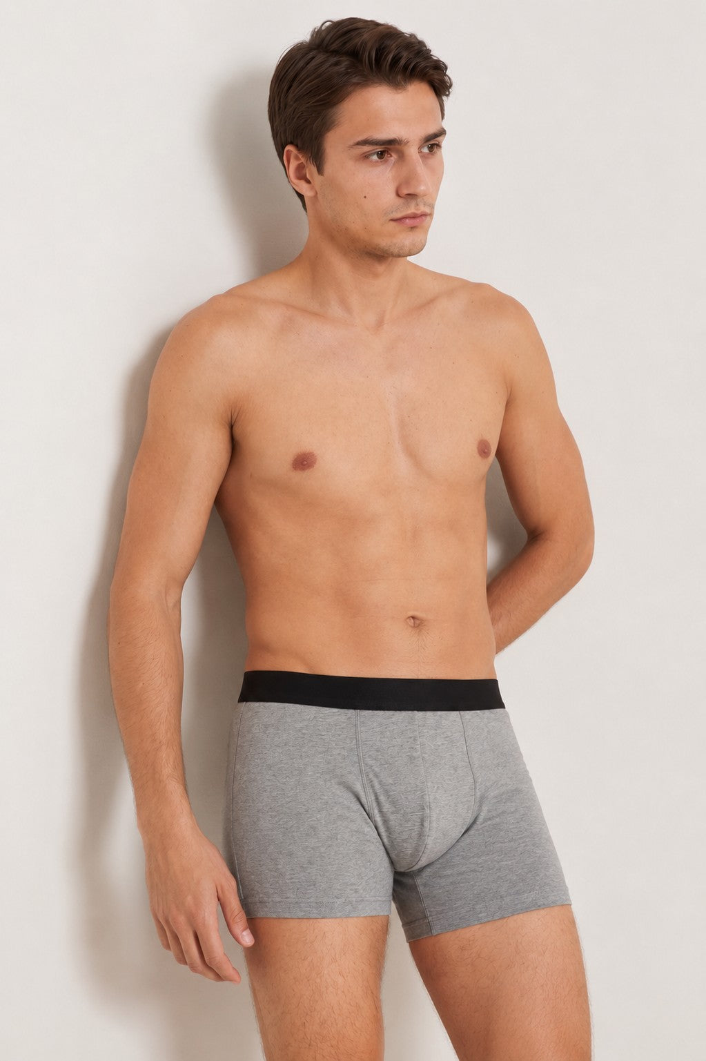 Grey Solid Regular Fit Pack of 2 Trunks for Men - Image 1