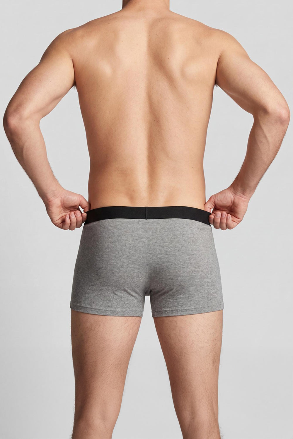 Grey Solid Regular Fit Pack of 2 Trunks for Men - Image 5