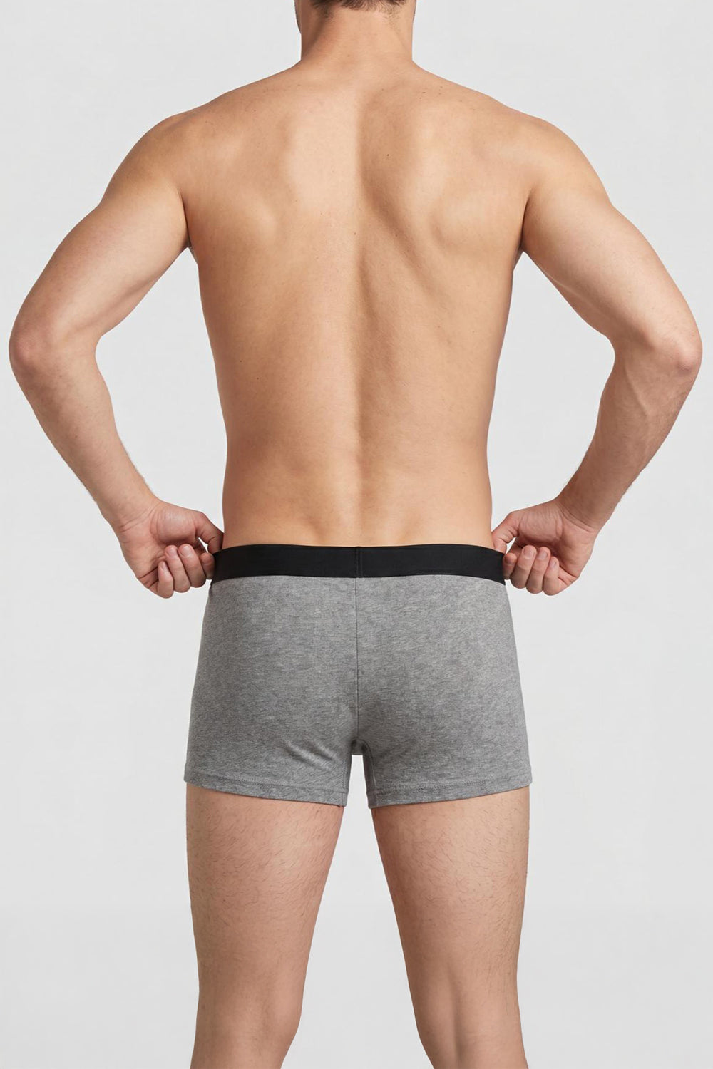 Grey Mid Rise Regular Fit Pack of 2 Trunks for Men - Image 4