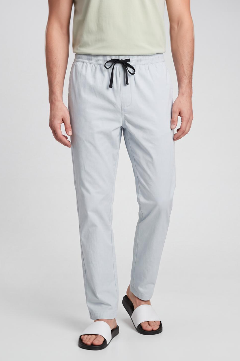 Light Blue Solid Regular Fit Pyjama for Men - Image 2