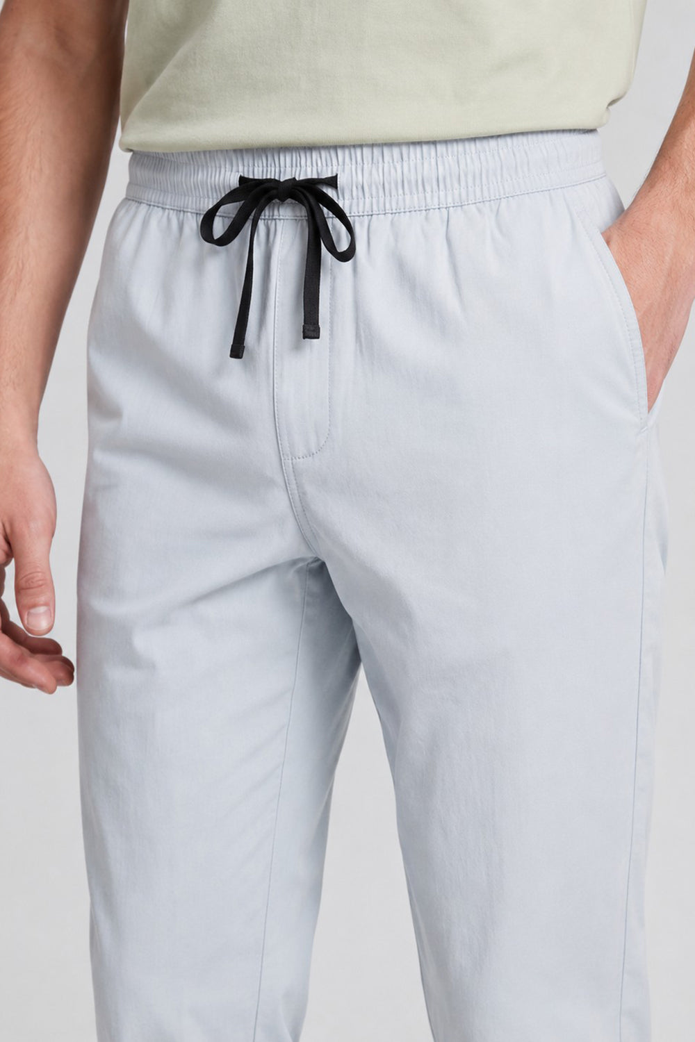 Light Blue Solid Regular Fit Pyjama for Men - Image 3