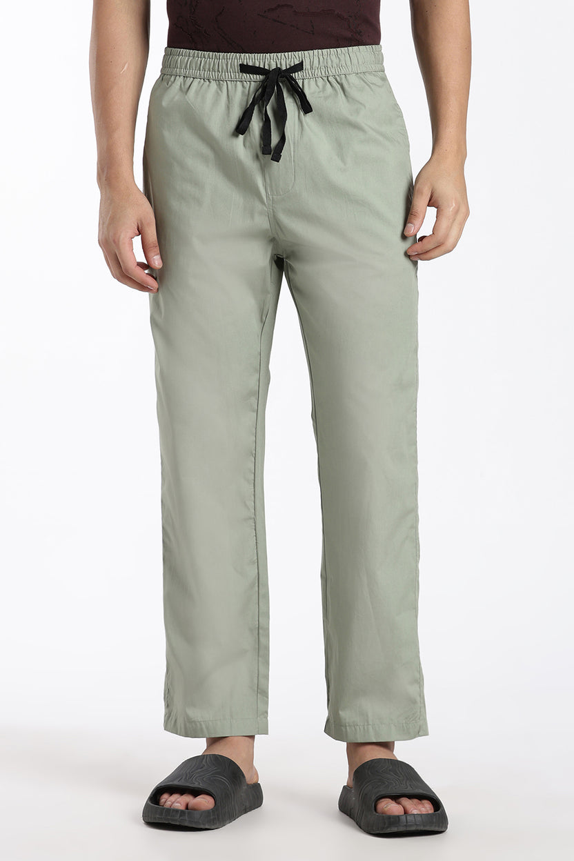 Green Solid Drawstring Pyjama for Men - Image 2
