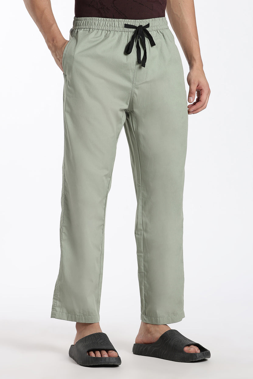 Green Solid Drawstring Pyjama for Men - Image 4