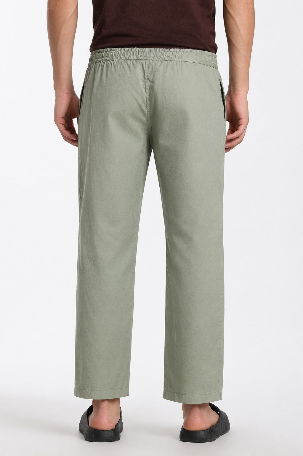 Green Solid Drawstring Pyjama for Men - Image 5