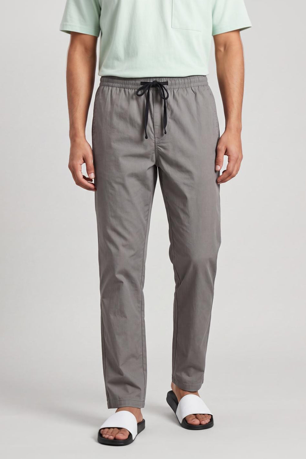 Grey Solid Regular Fit Pyjama for Men - Image 2