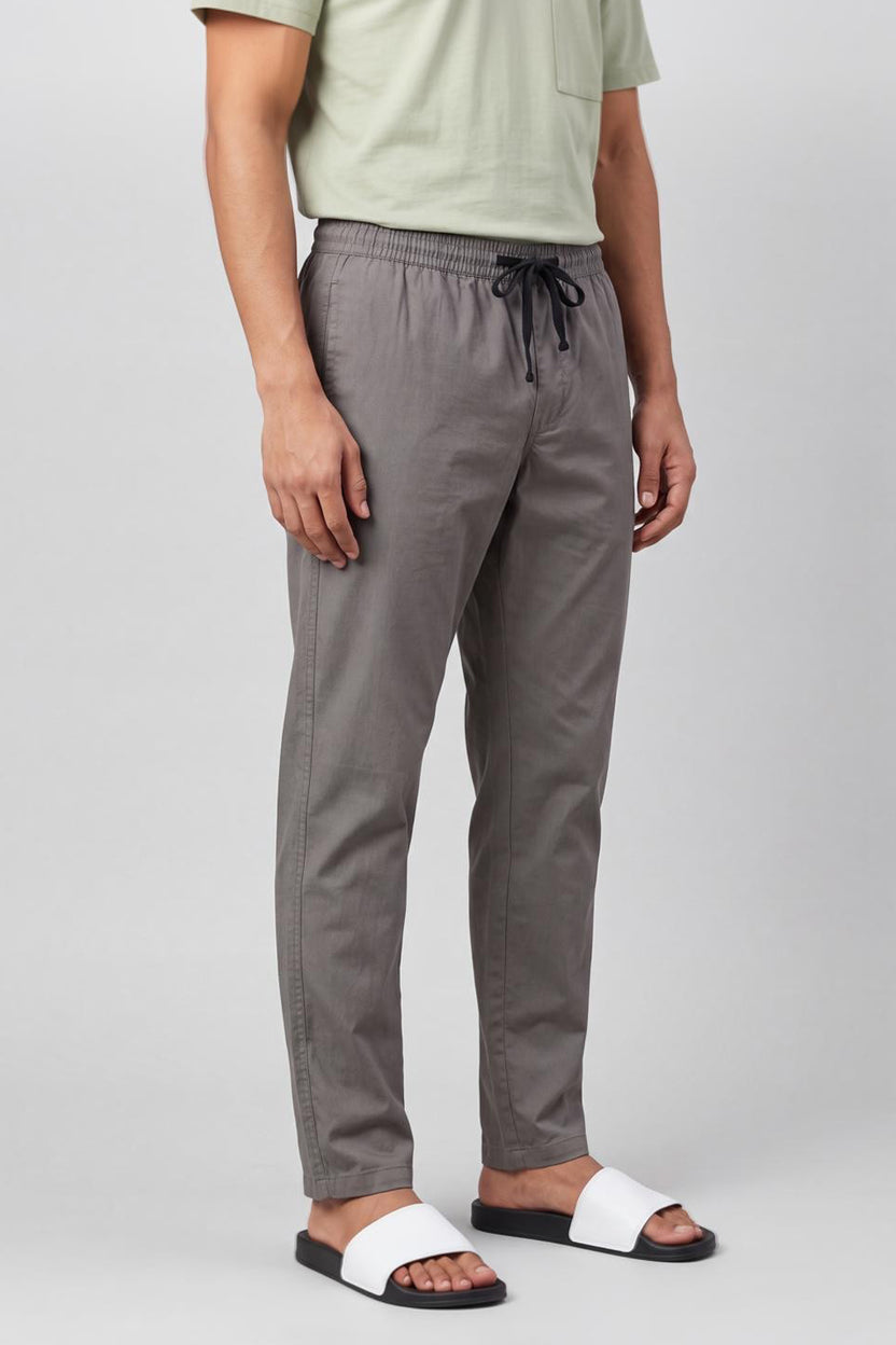 Grey Solid Regular Fit Pyjama for Men - Image 4