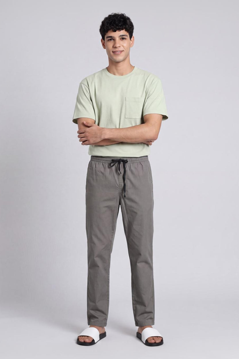 Grey Solid Regular Fit Pyjama for Men - Image 6