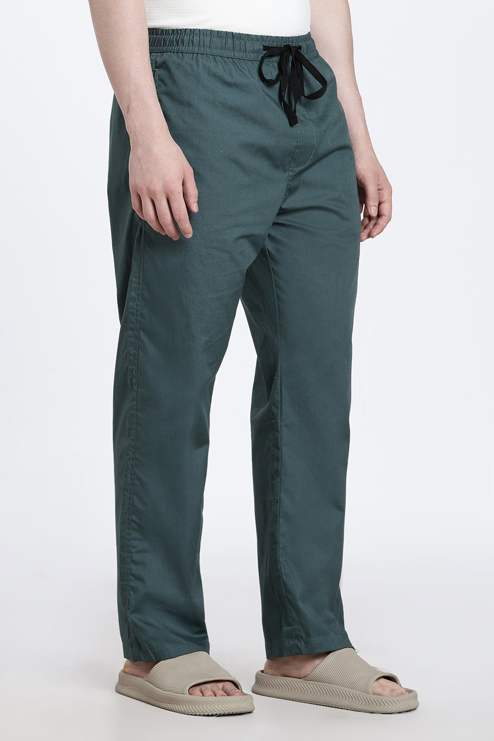 Teal Solid Regular Fit Pyjama for Men - Image 4