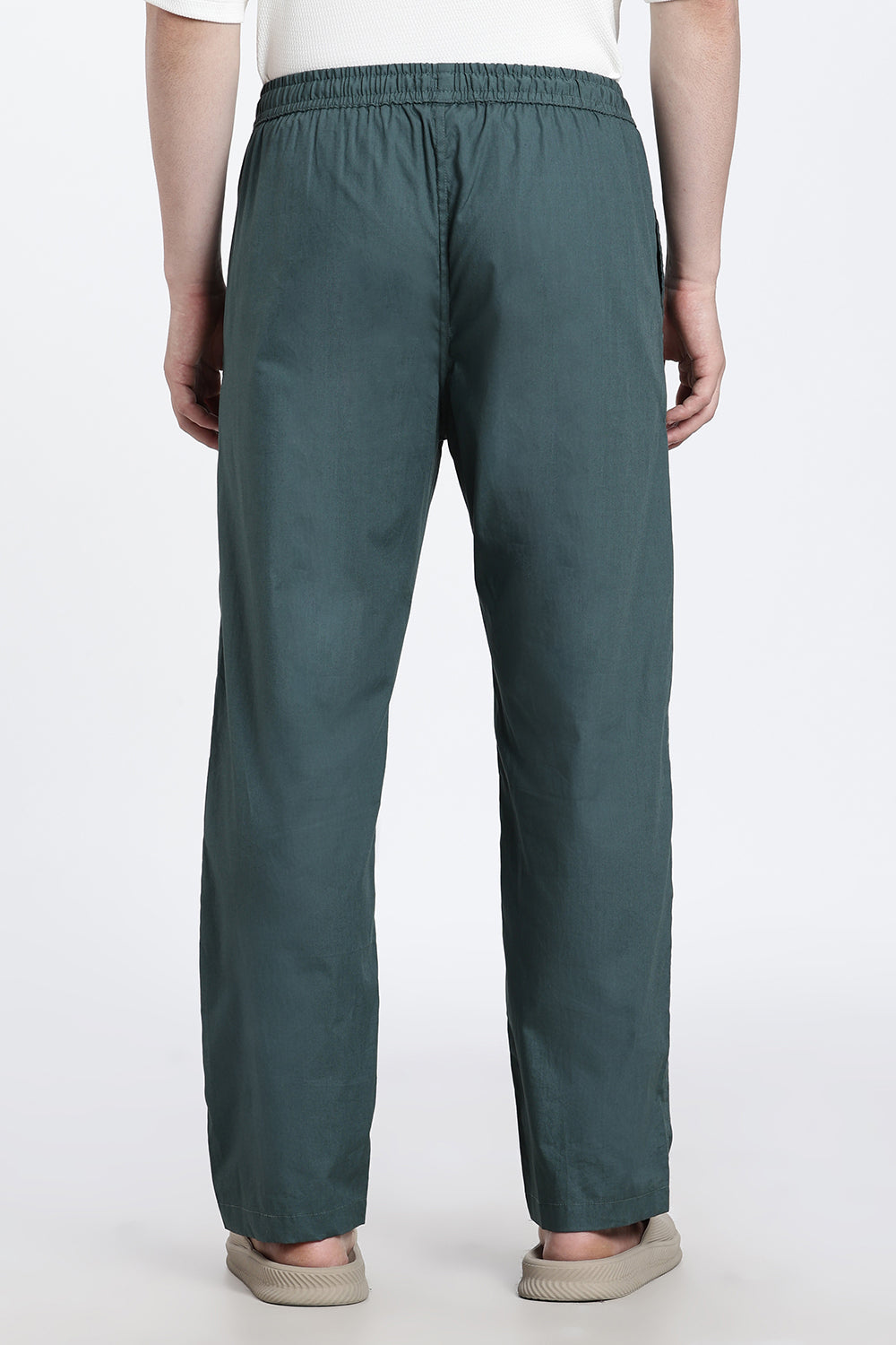 Teal Solid Regular Fit Pyjama for Men - Image 5