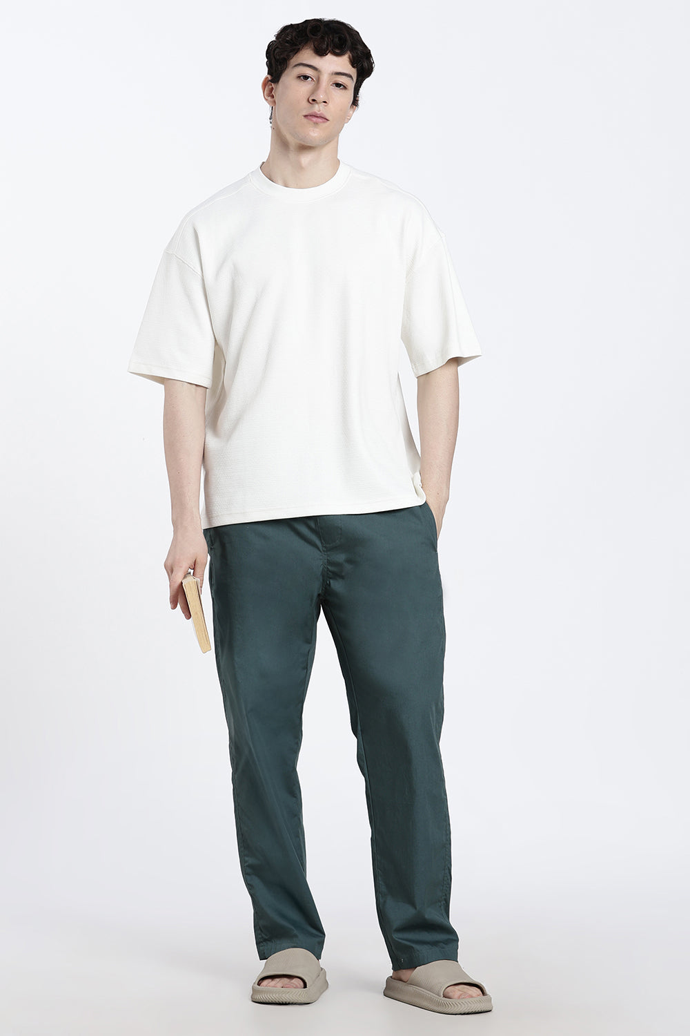 Teal Solid Regular Fit Pyjama for Men - Image 6