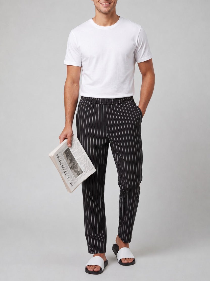 Black Straight Fit Pyjama With 2 Pocket for Men - Image 1
