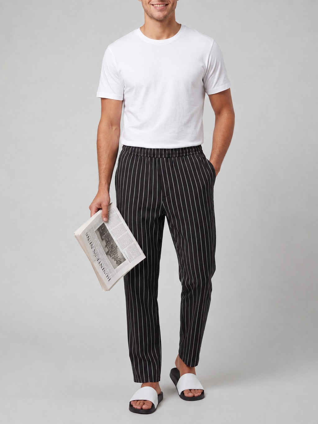 Black Straight Fit Pyjama With 2 Pocket for Men - Image 1