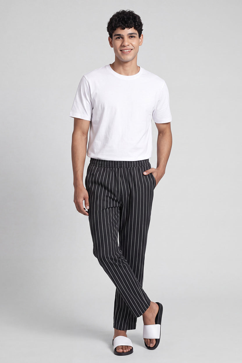 Black Straight Fit Pyjama With 2 Pocket for Men - Image 6
