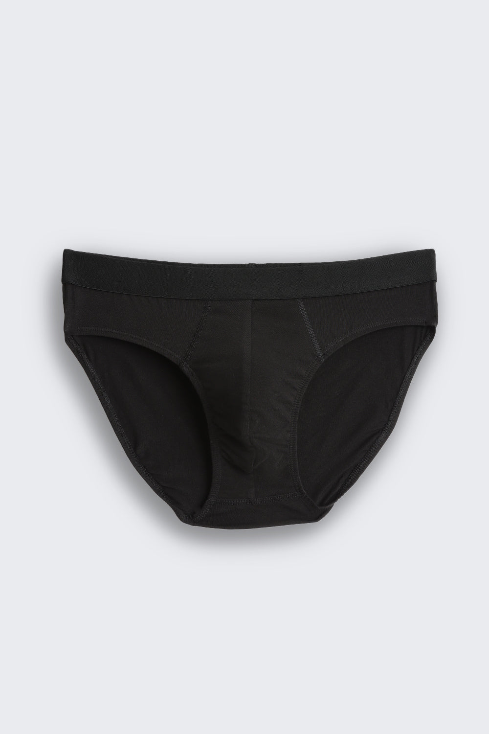 Black Solid Cotton Regular Fit Brief for Men - Image 4
