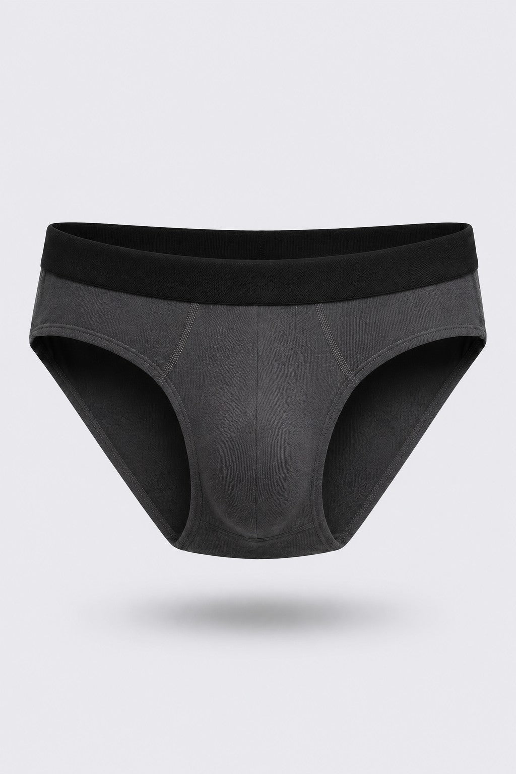 Charcoal Solid Regular Fit Brief for Men - Image 5