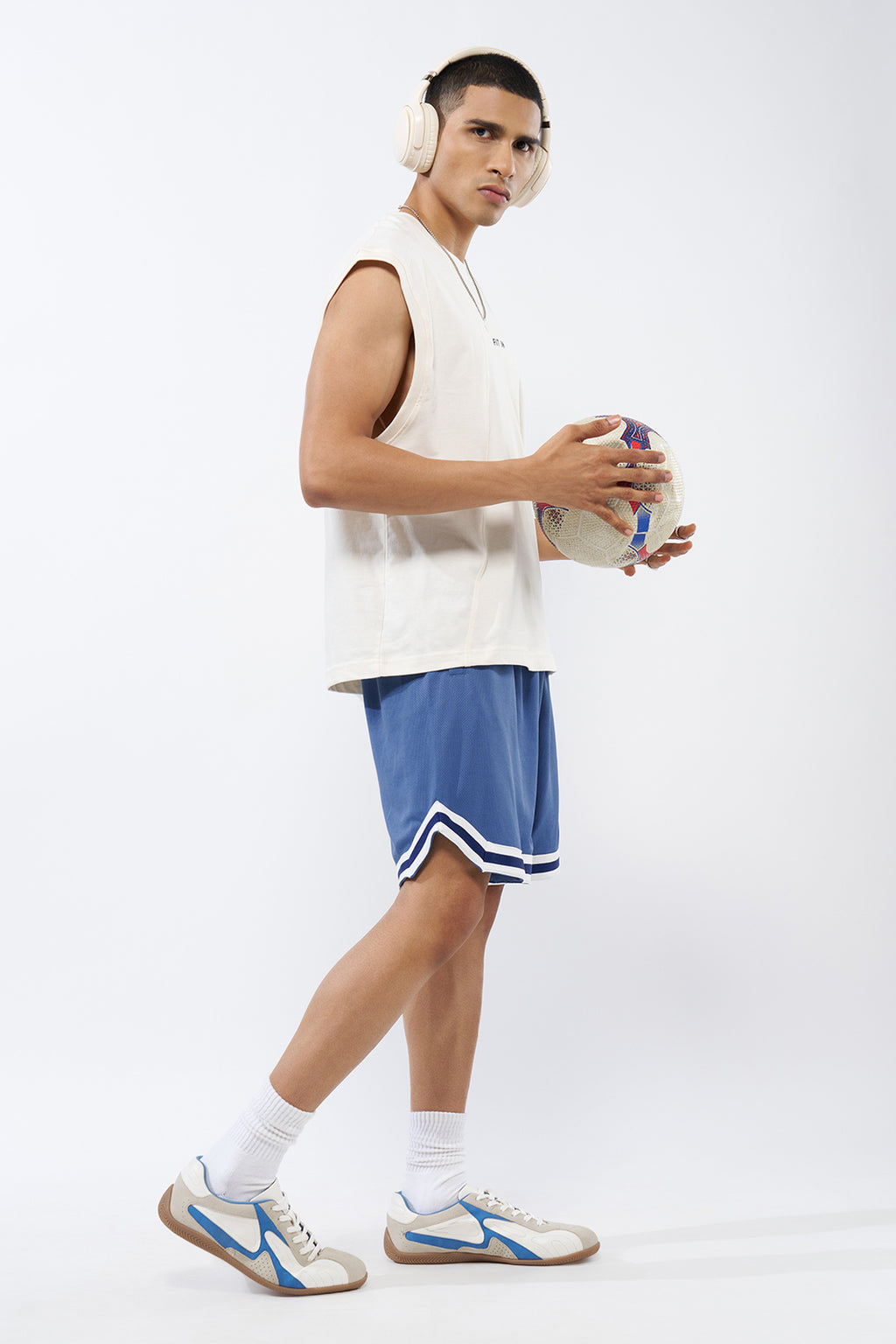 Blue Solid Regular Fit Shorts for Men - Image 6