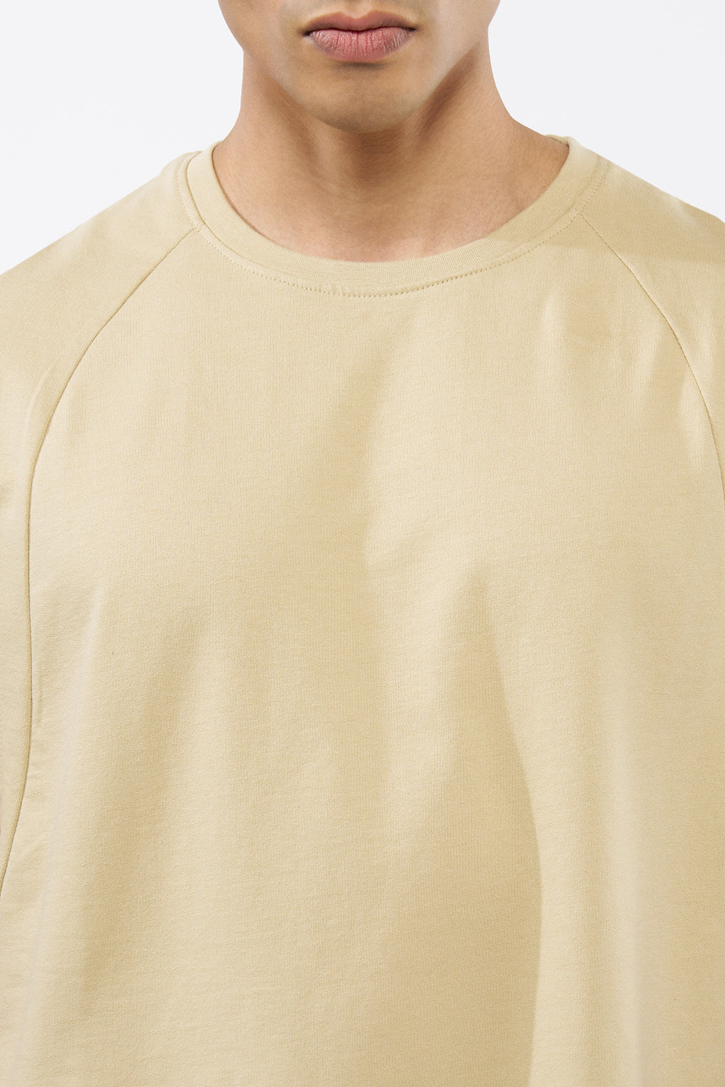 Khaki Solid Regular Fit T-Shirt for Men - Image 3