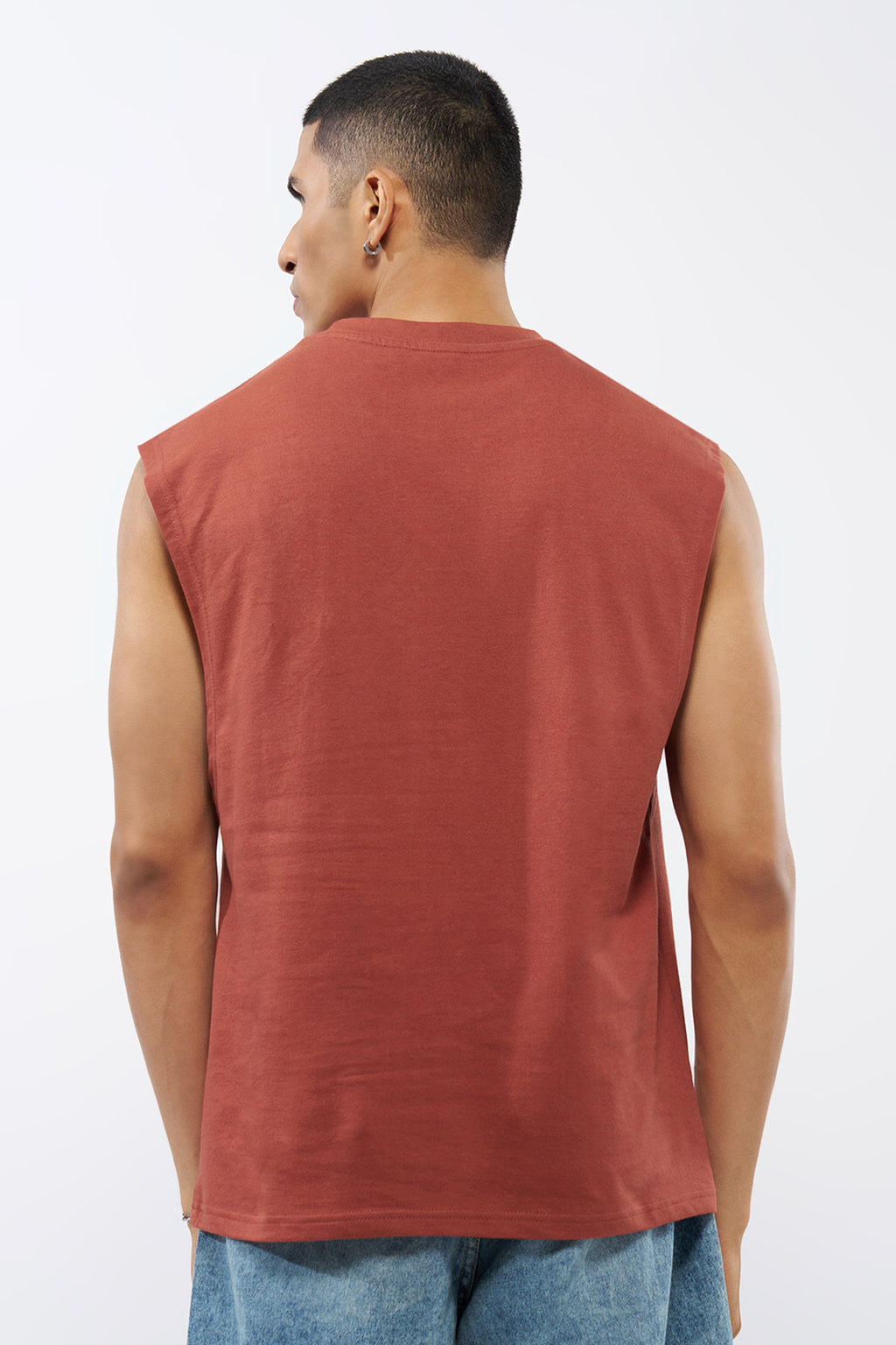Red Embroidered Regular Fit T-Shirt for Men - Image 5