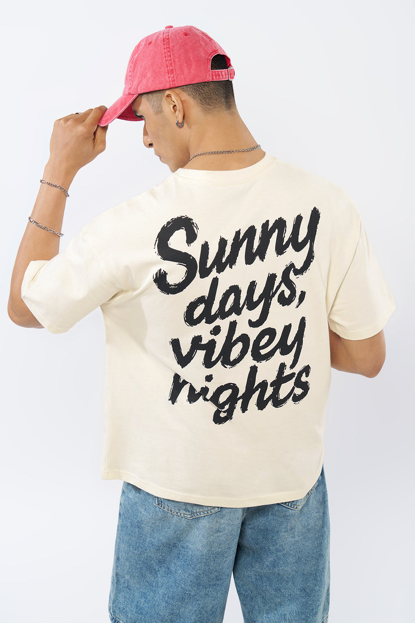 Off White Graphic Printed Oversized Fit T-Shirt for Men - Image 1