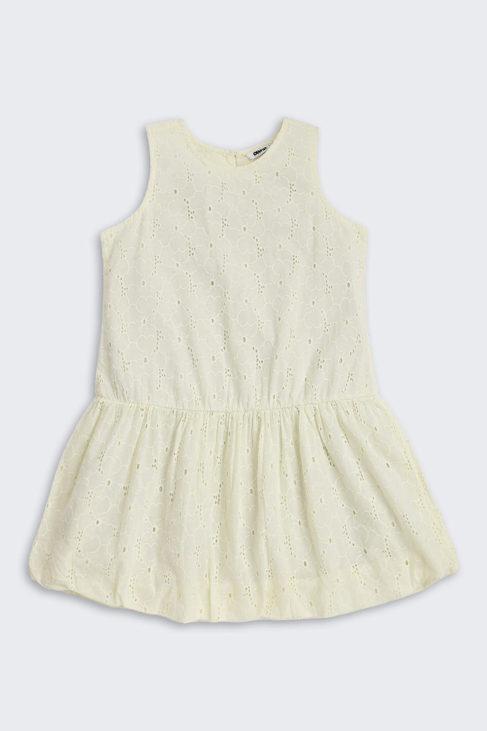 Yellow Embroidered Regular Fit Dress for Tweens Girls - Image 2