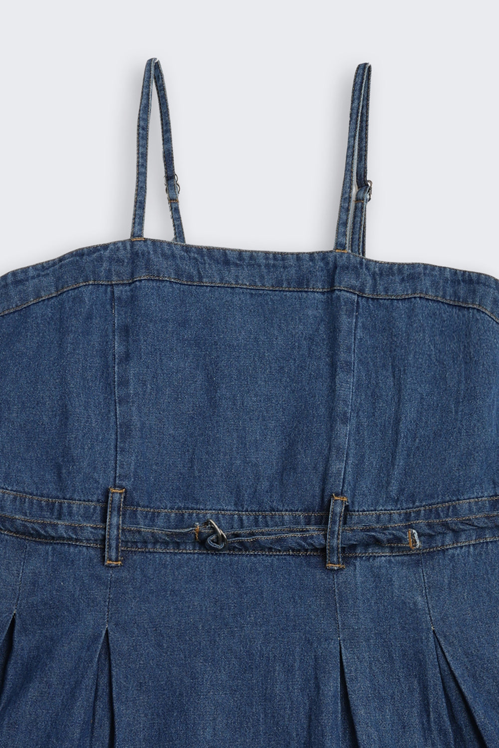 Navy Solid Regular Fit Denim Dress With T-Shirt for Tweens Girls - Image 6