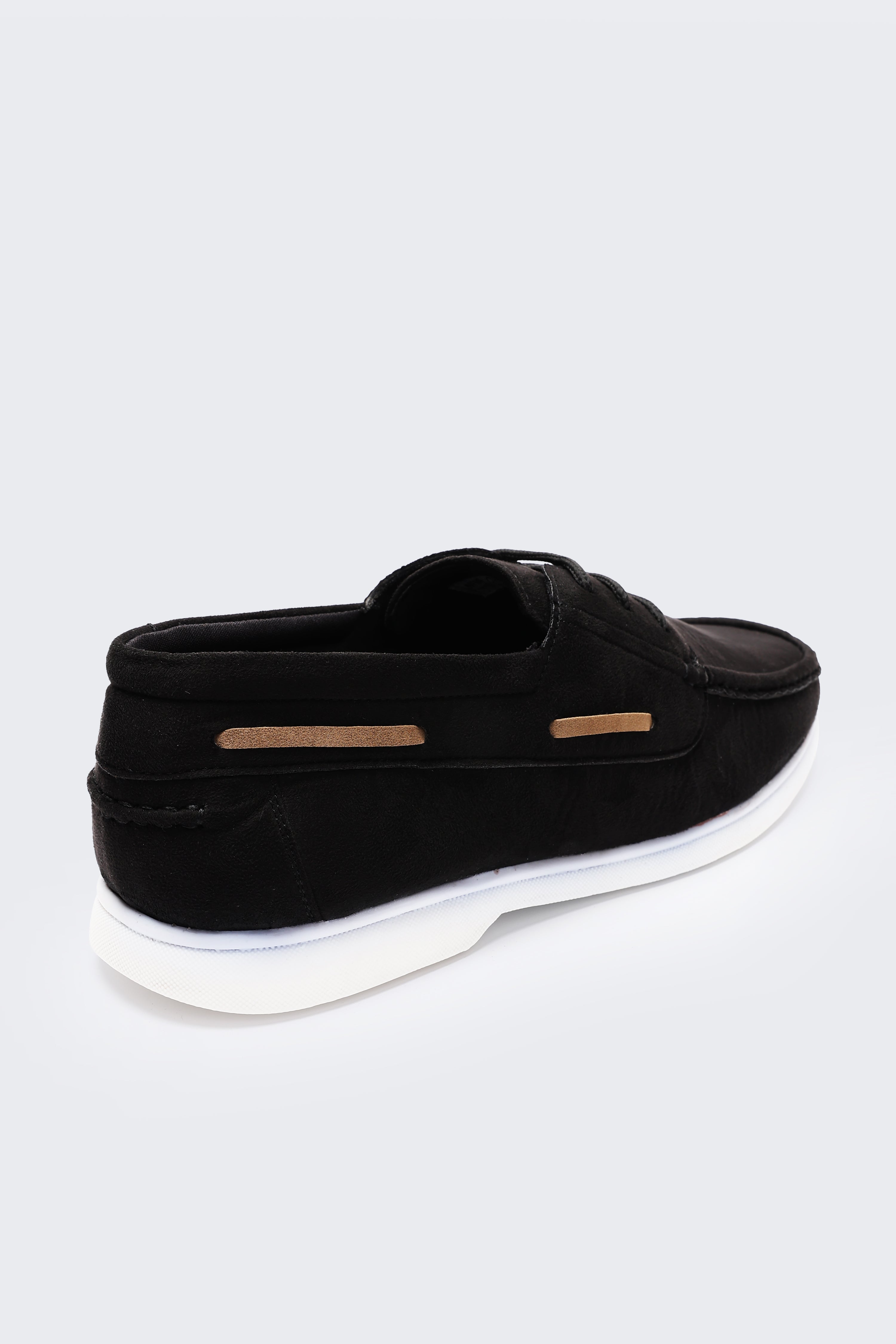Black Solid Loafers for Men - Image 3