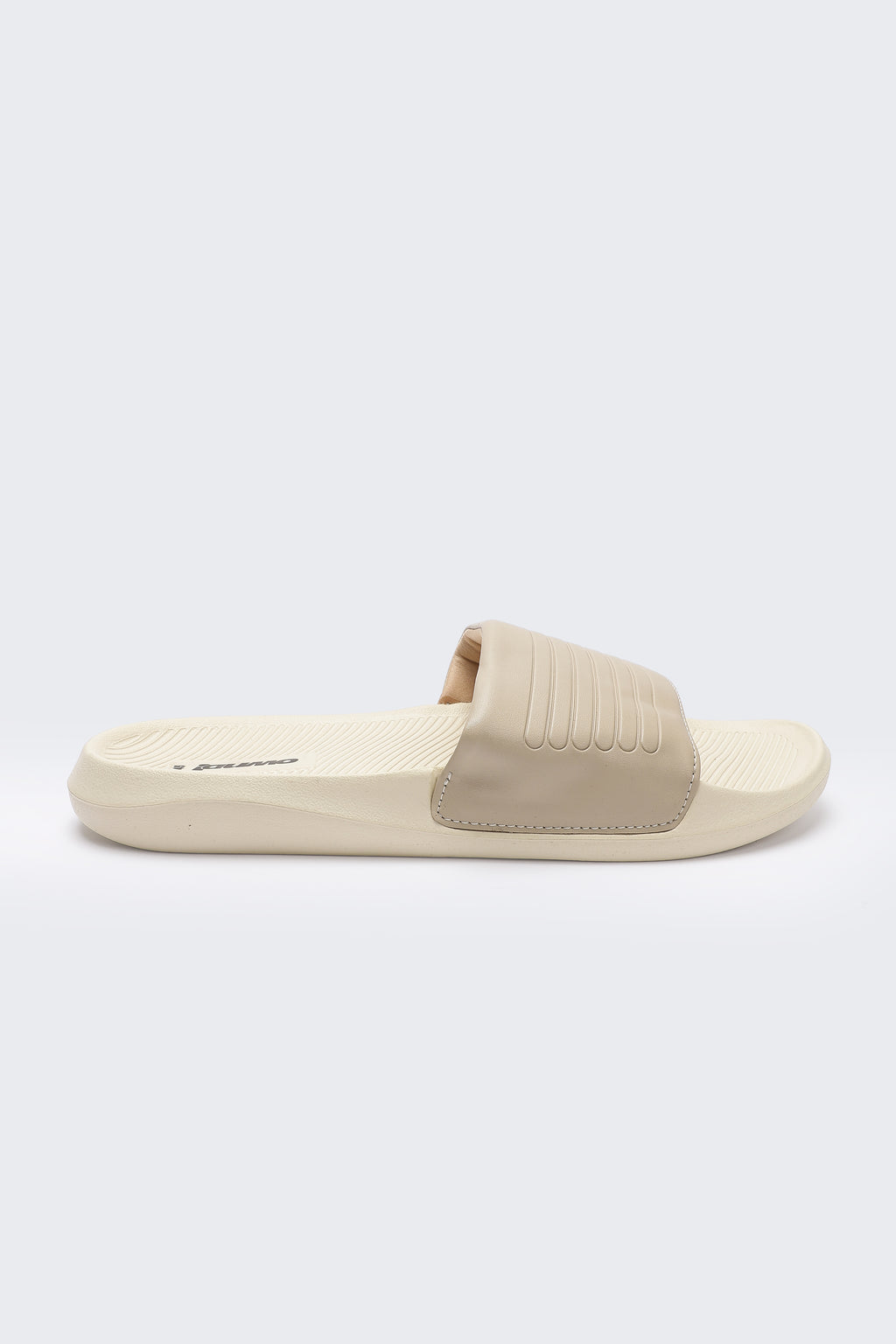Beige Solid Pool Slides for Men - Image 2