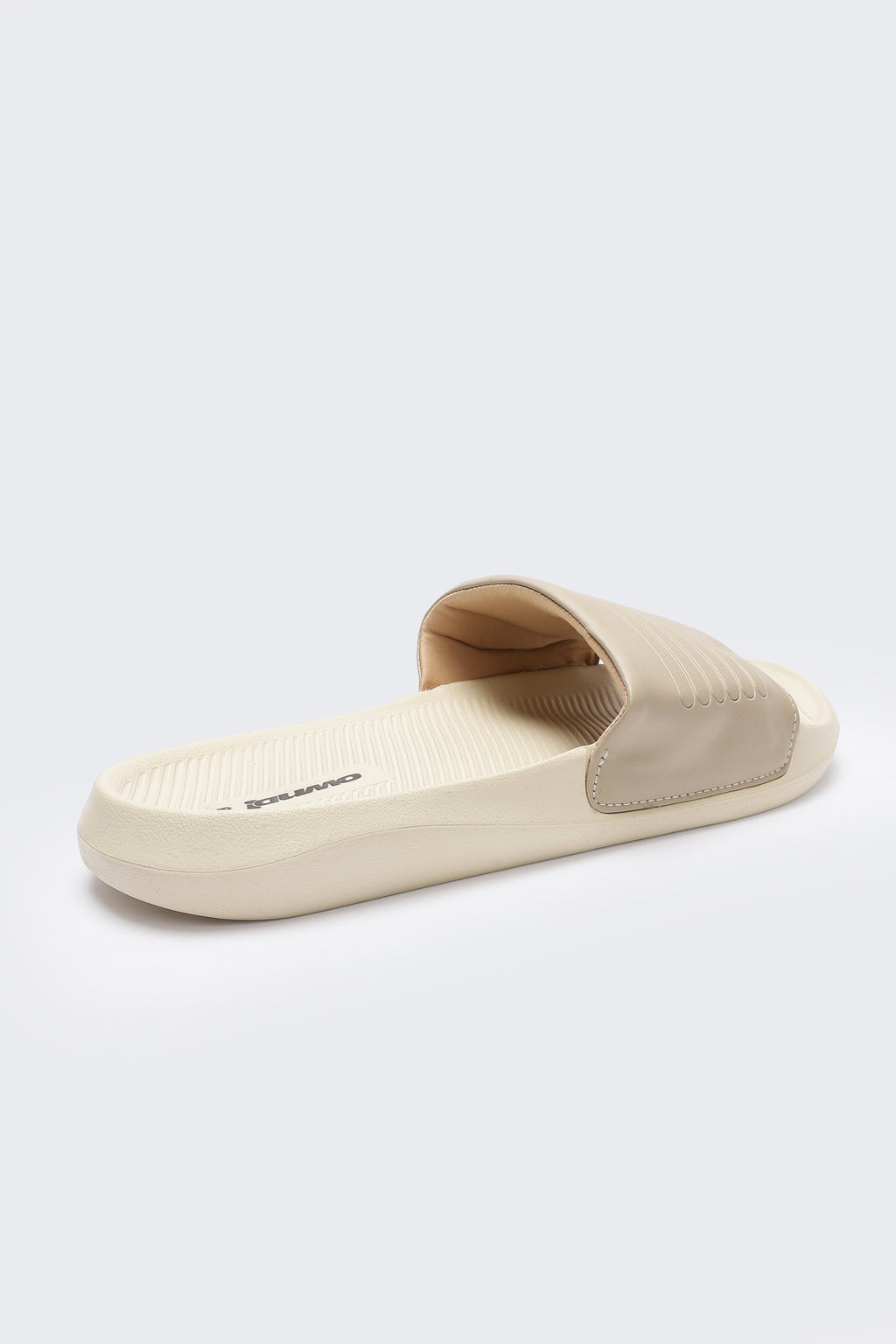 Beige Solid Pool Slides for Men - Image 3