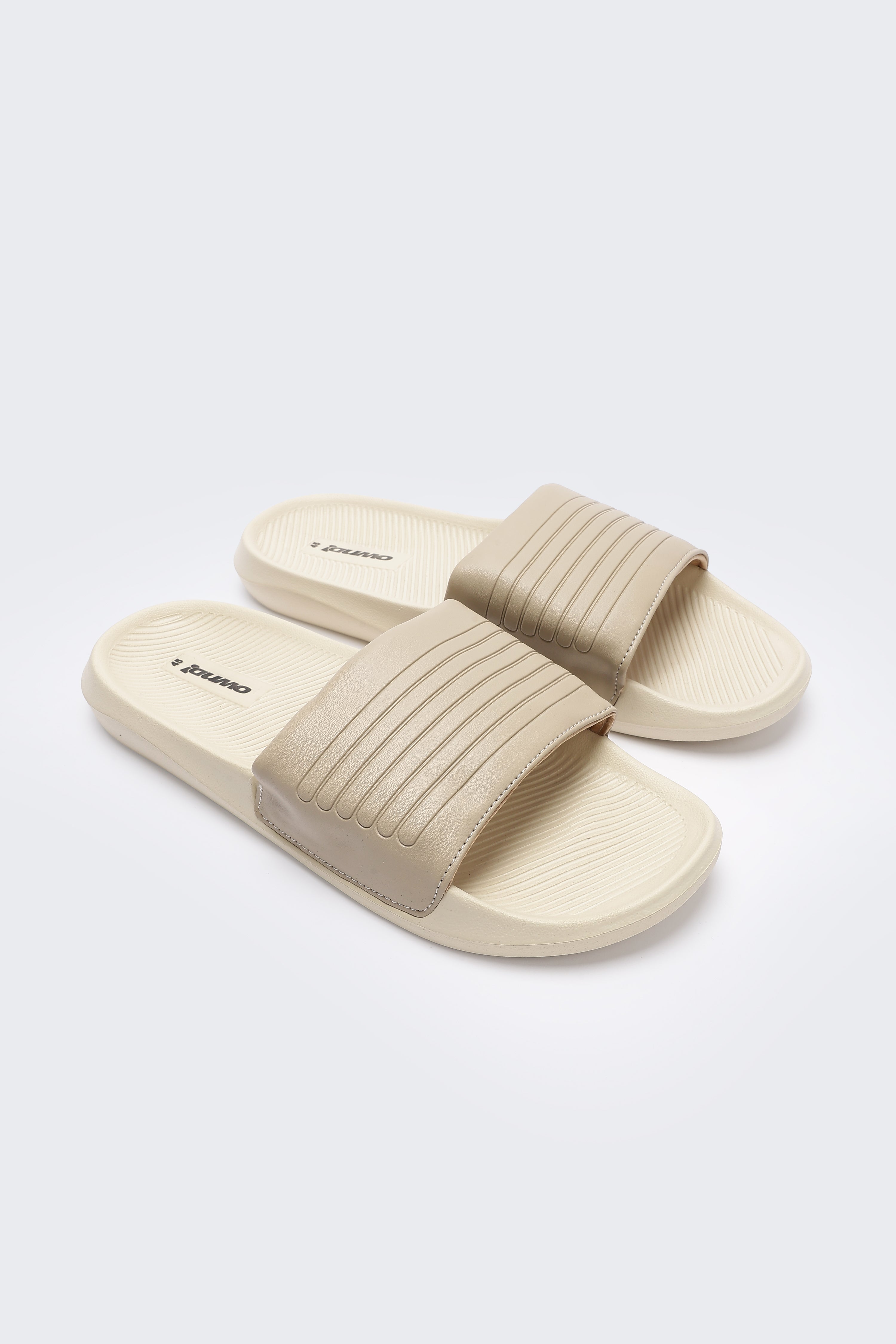 Beige Solid Pool Slides for Men - Image 6